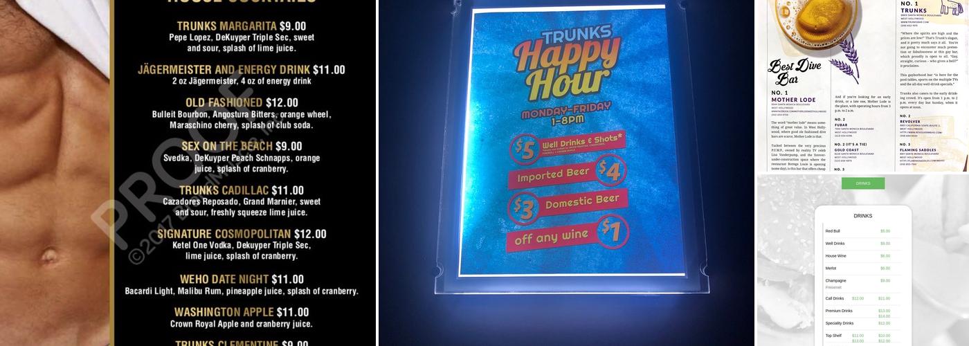 Trunks Menu