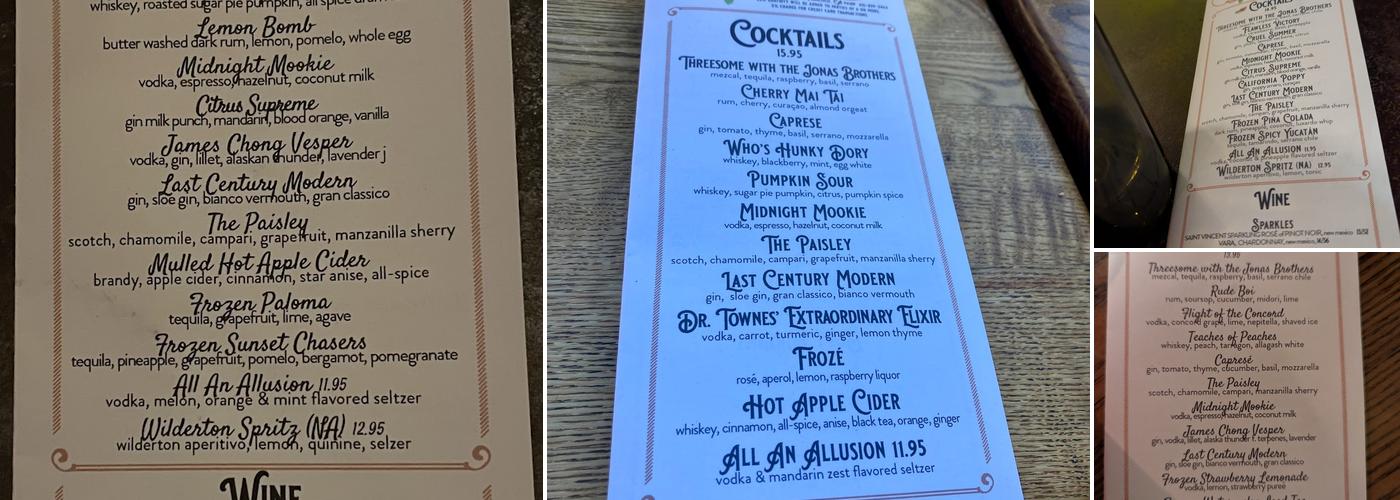 Macondray Menu