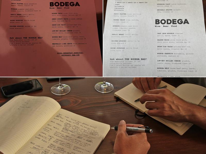 Bodega North Beach Menu