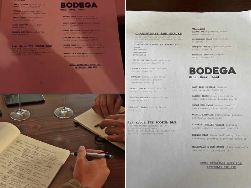 Bodega North Beach Menu