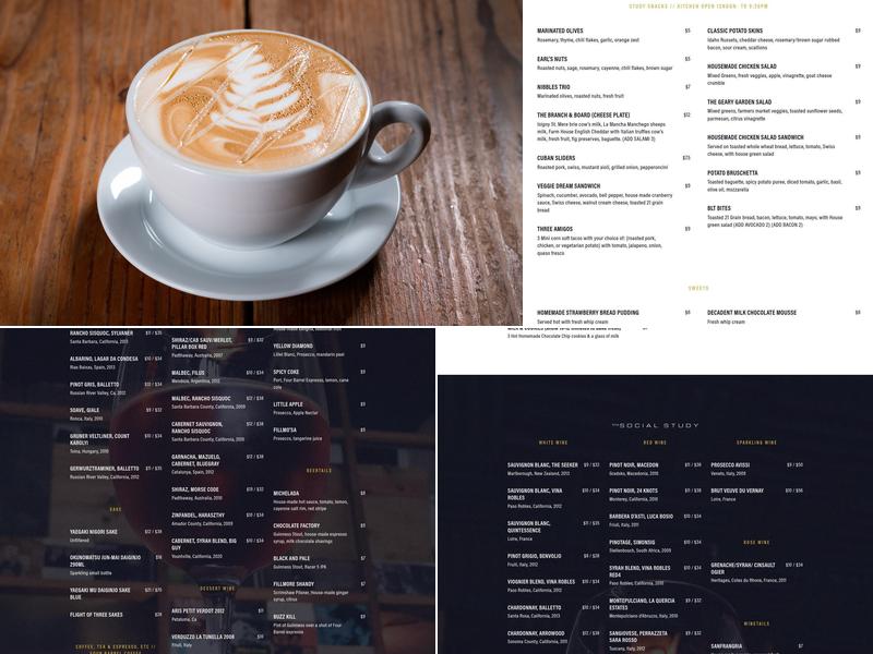 The Social Study Menu