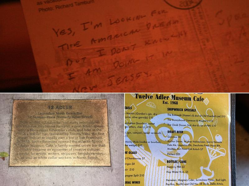 Specs' Twelve Adler Museum Cafe Menu