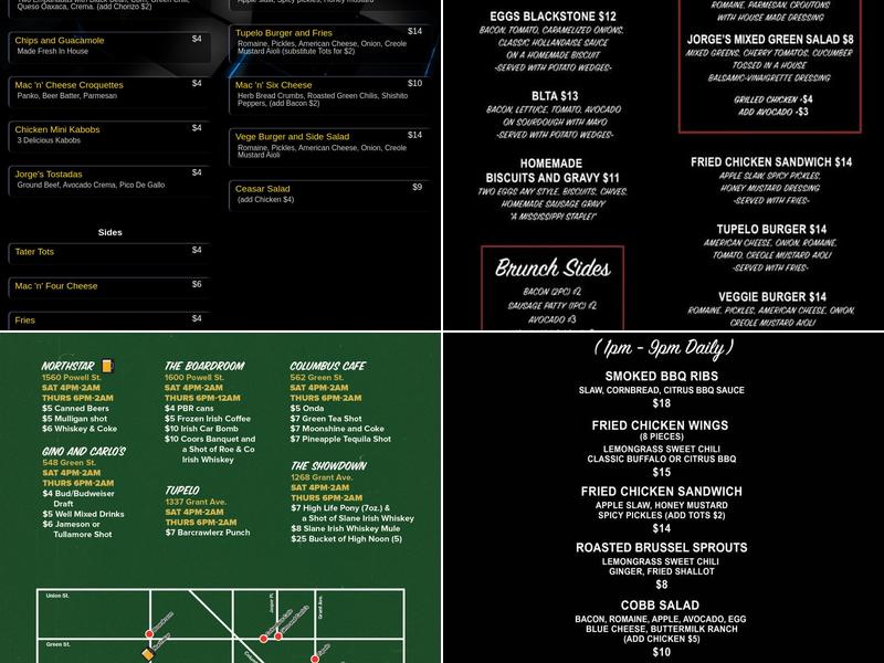 Tupelo Menu