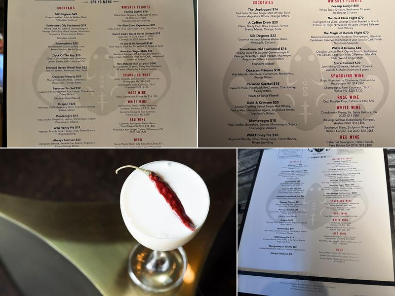 Cold Drinks Bar Menu