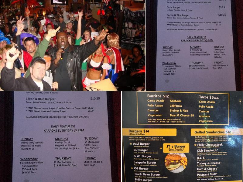 JT's Tavern Menu