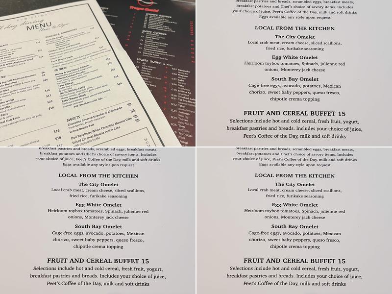 Evolution Restaurant & Bar Menu