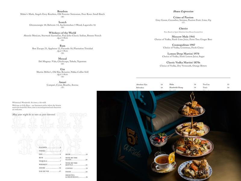 Lilly Rose Menu