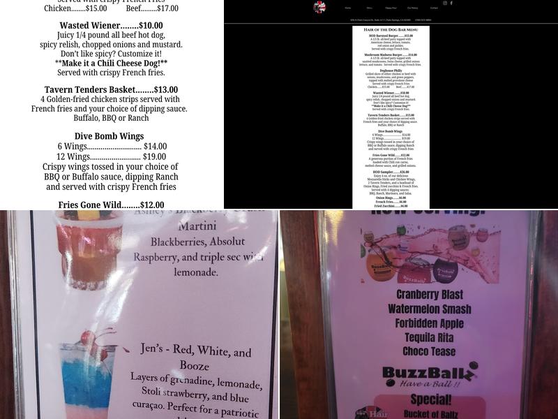 Hair of the Dog Menu