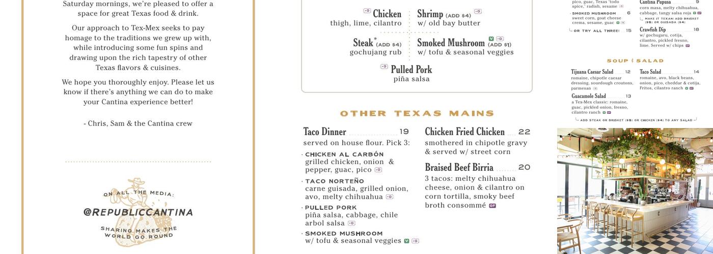 Republic Cantina Menu