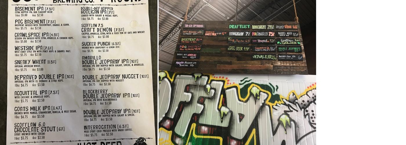 Scofflaw Brewing Co. Menu