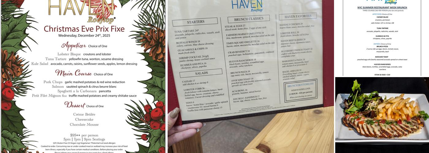 Haven Rooftop Menu
