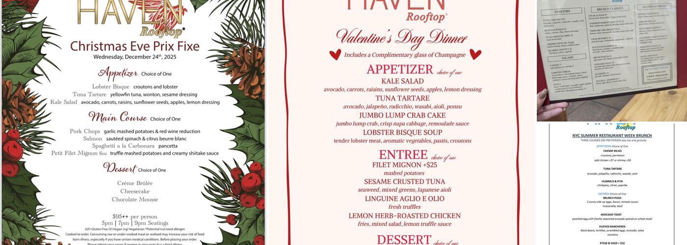 Haven Rooftop Menu