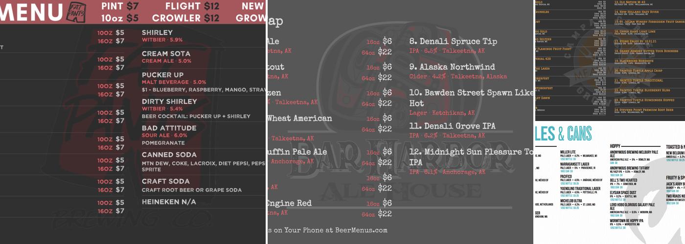 Begyle Brewing Menu