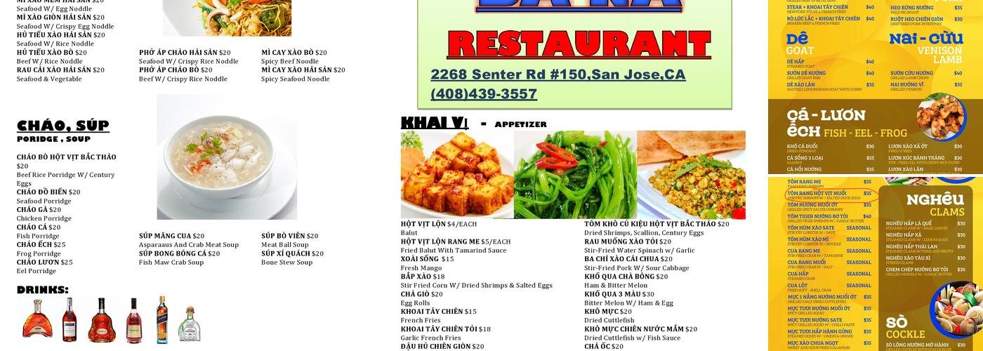 Ba Na Menu