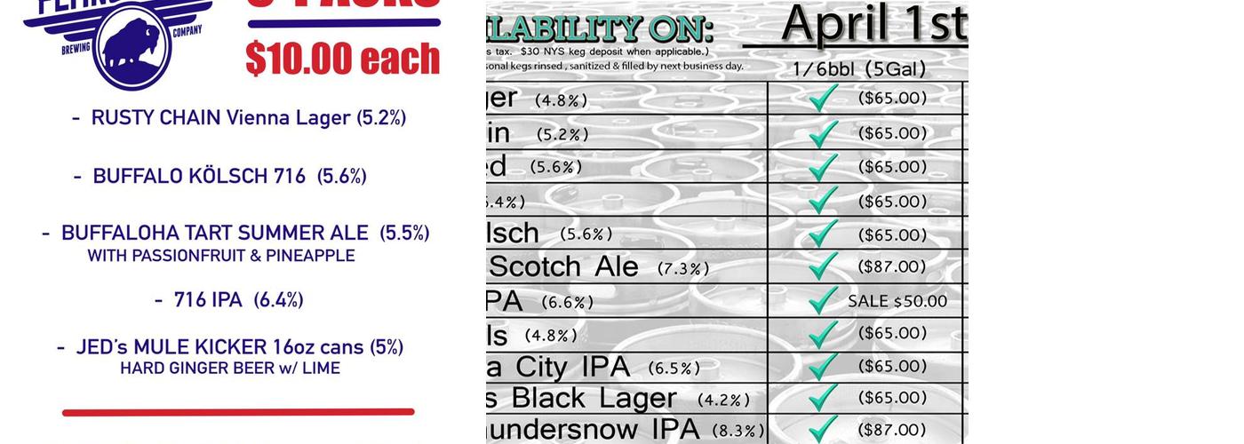 Flying Bison Brewing Co Menu