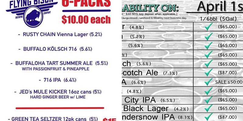 Flying Bison Brewing Co Menu