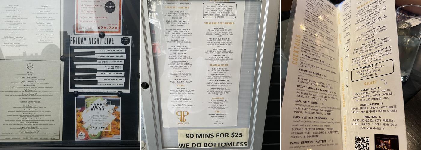 Pando 39 Menu