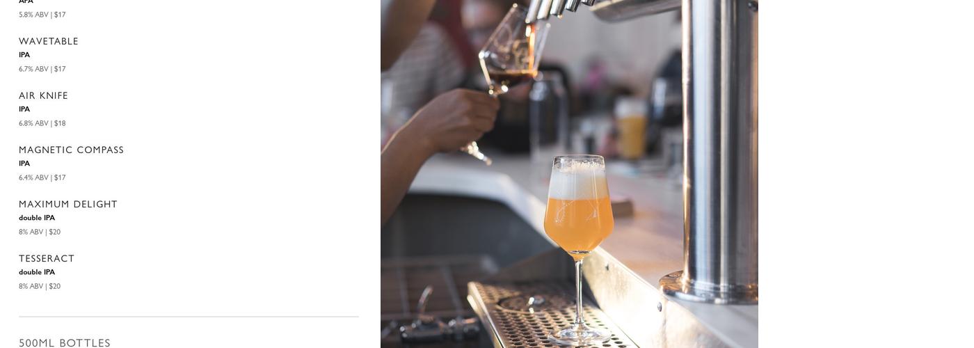 Grimm Artisanal Ales Menu