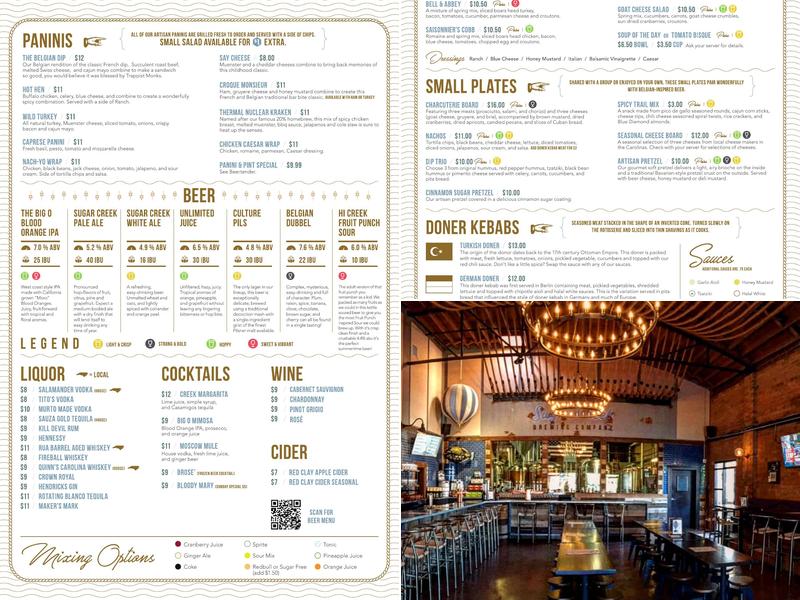 Sugar Creek Brewing Company Menu