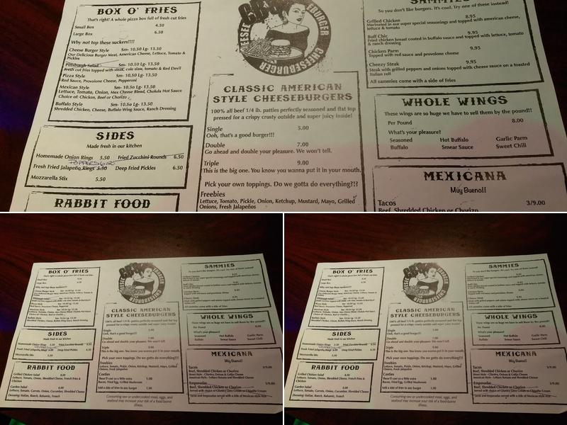 Casey's Draft House Menu