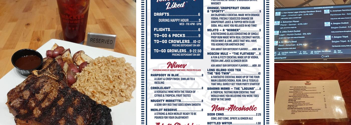 Wacker Brewing Co. Menu
