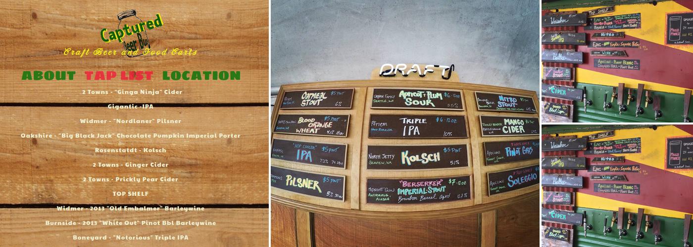 Captured Beer Bus Menu