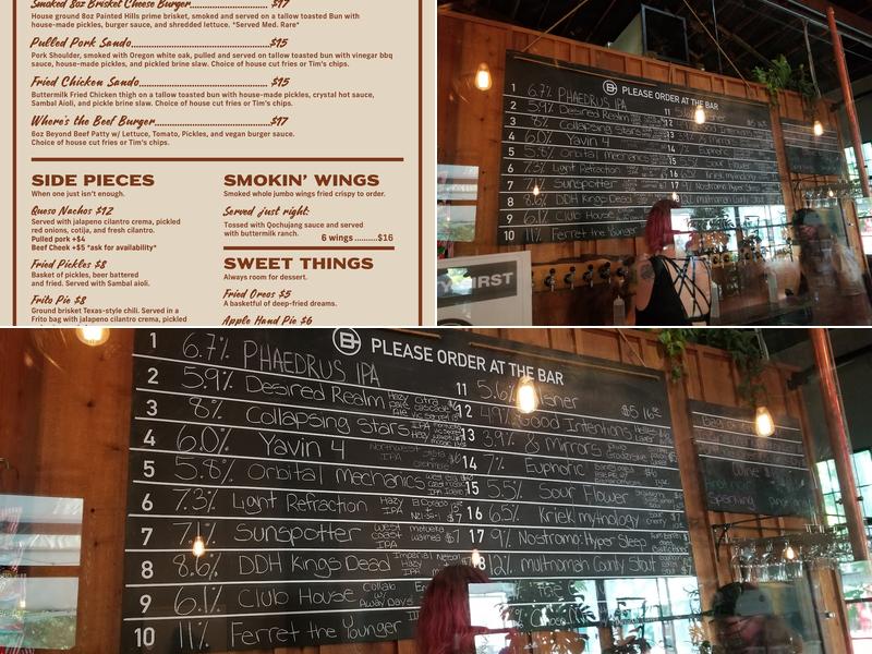 Culmination Brewing Menu