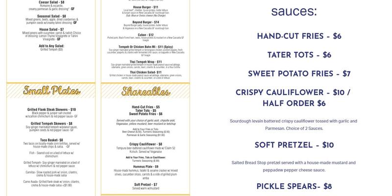 Claim 52 Brewing Menu