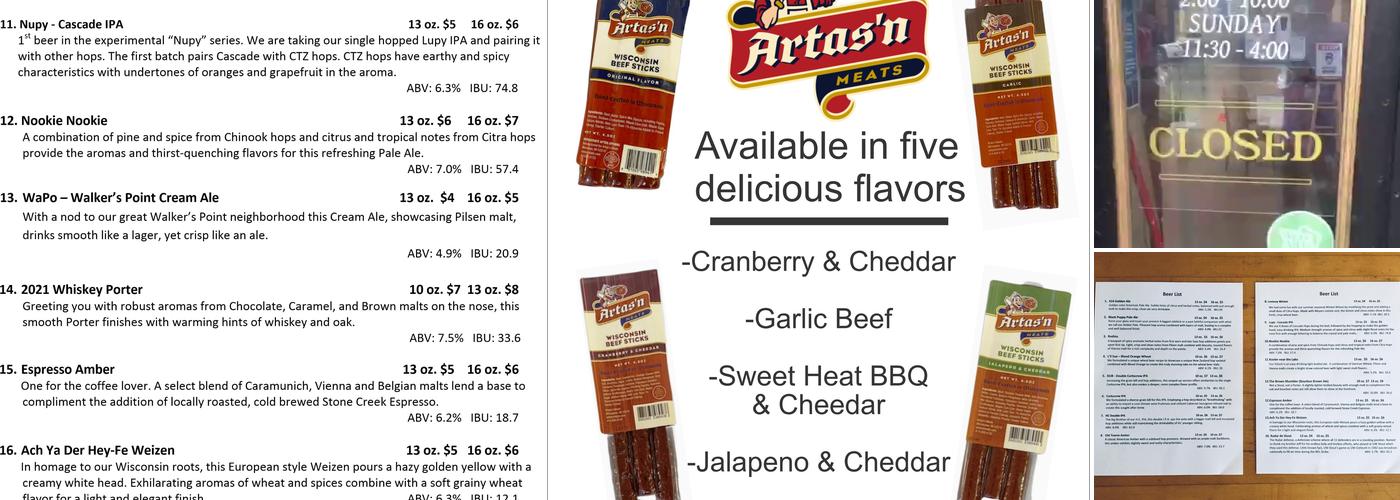 Urban Harvest Brewing Company Menu