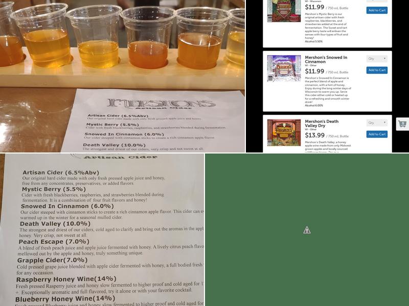Mershon's Cidery Menu