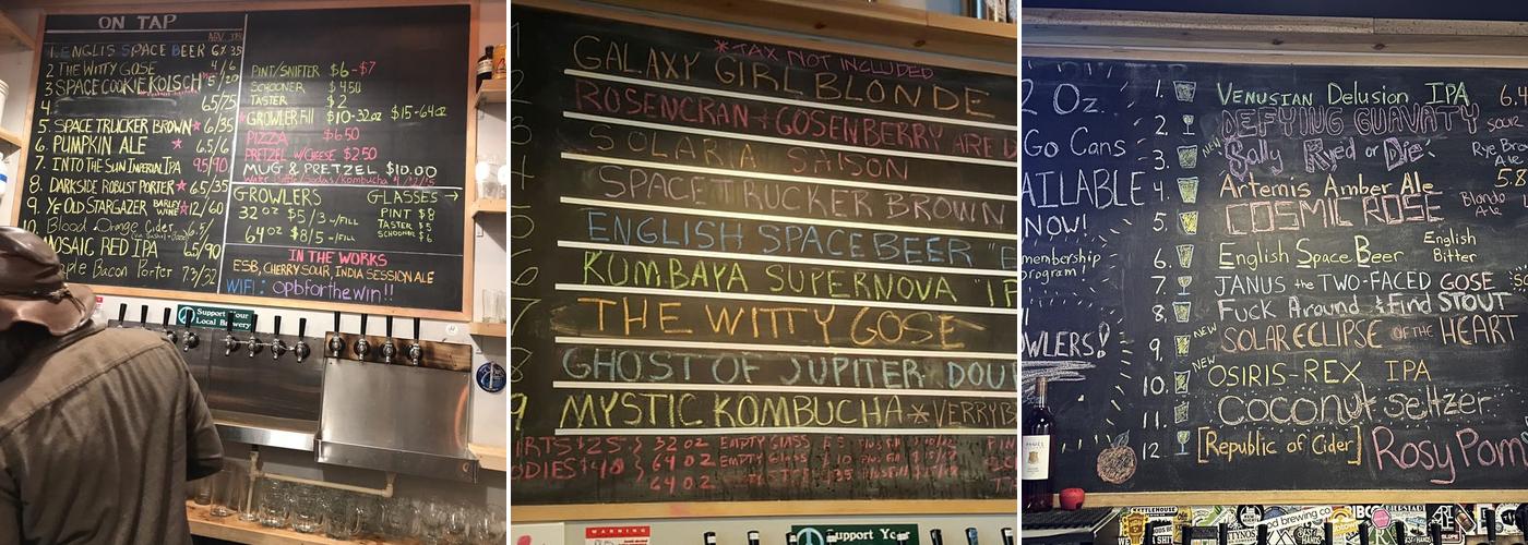Outer Planet Craft Brewing Menu