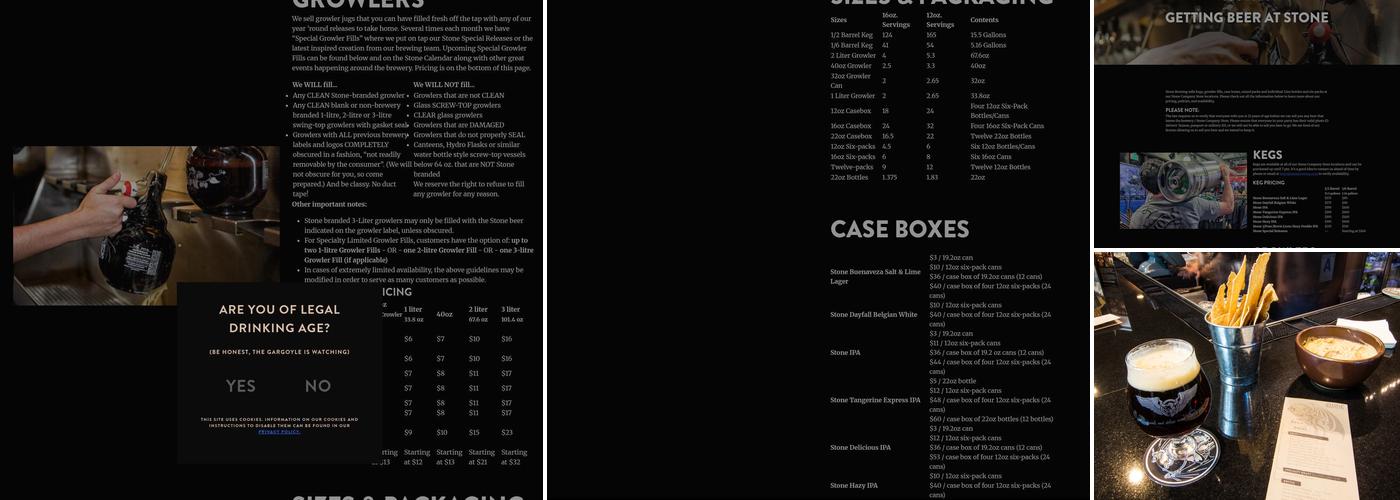 Stone Brewing Menu
