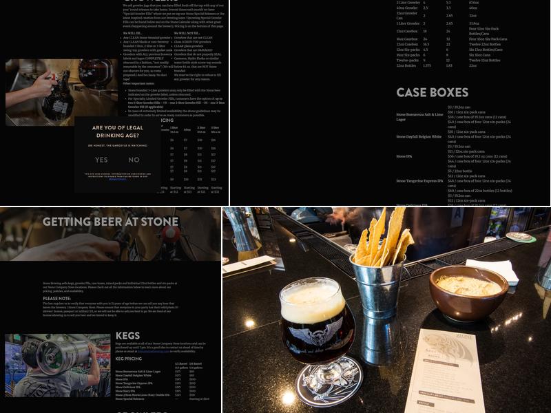 Stone Brewing Menu