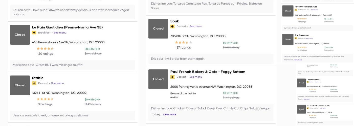 Capitol Hill Bakery Menu