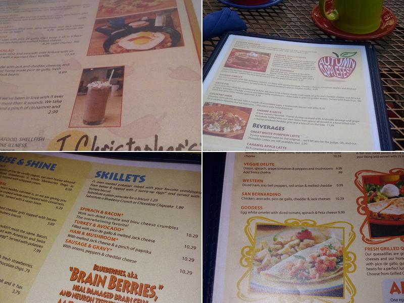 J. Christopher's Menu