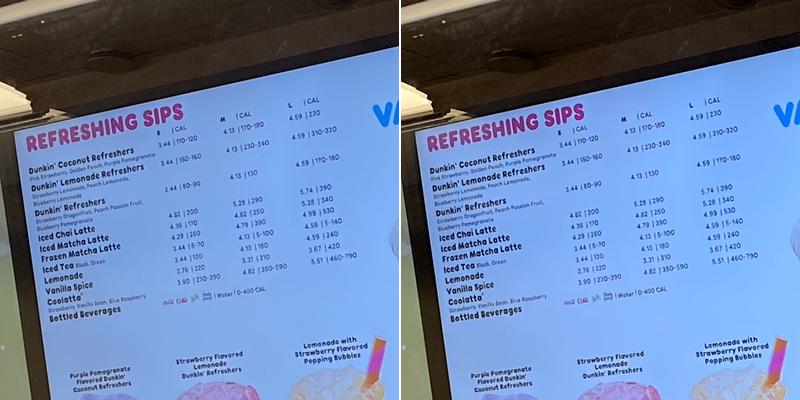 Dunkin' Menu