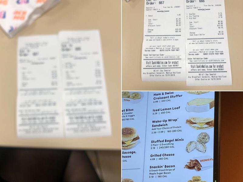 Dunkin' Menu