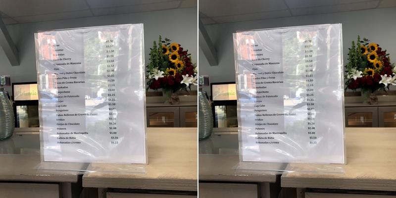 Artemio's Bakery Menu