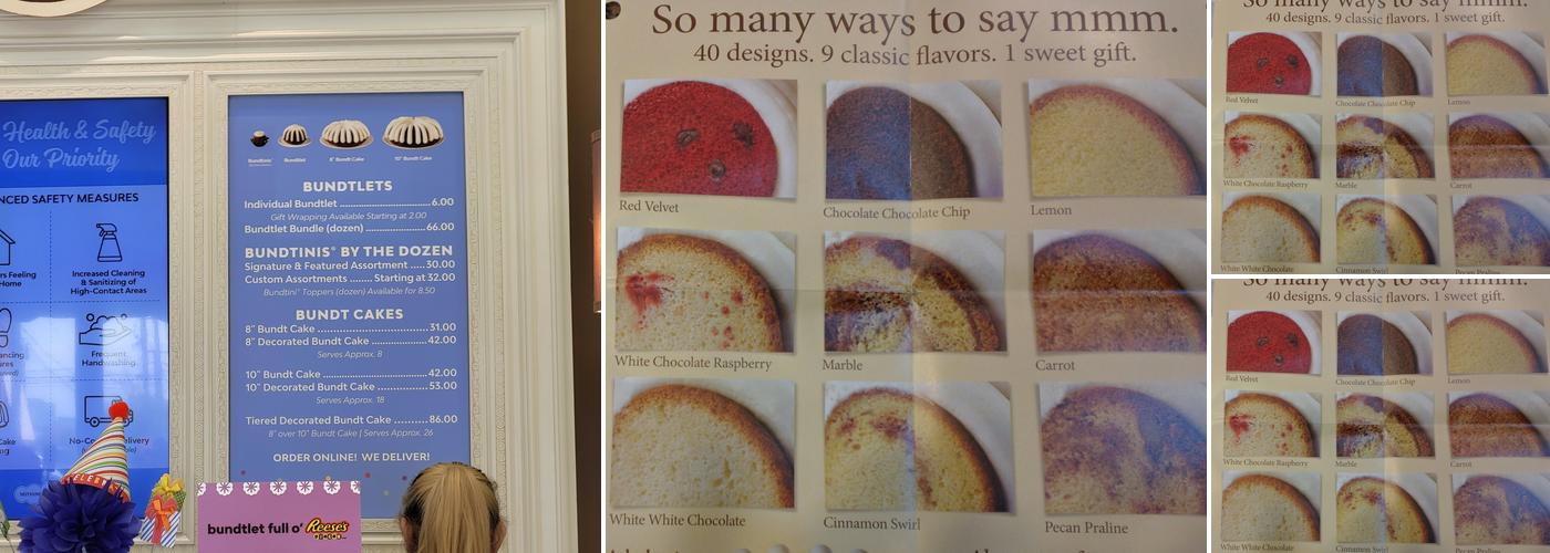 Nothing Bundt Cakes Menu