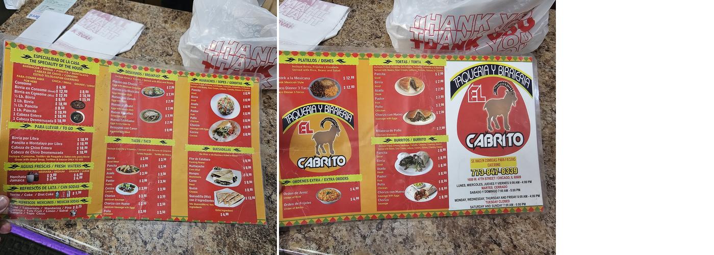 La Baguette Bakery Menu