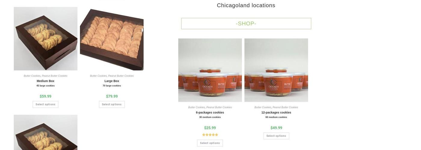 Crockett Cookies Menu