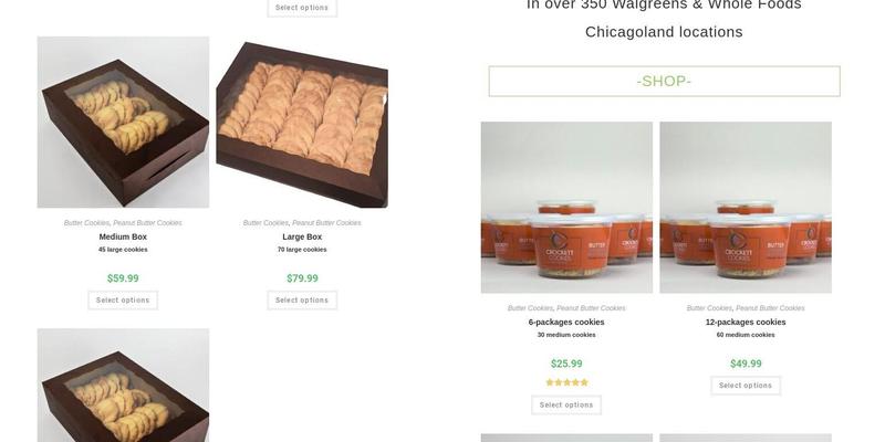 Crockett Cookies Menu