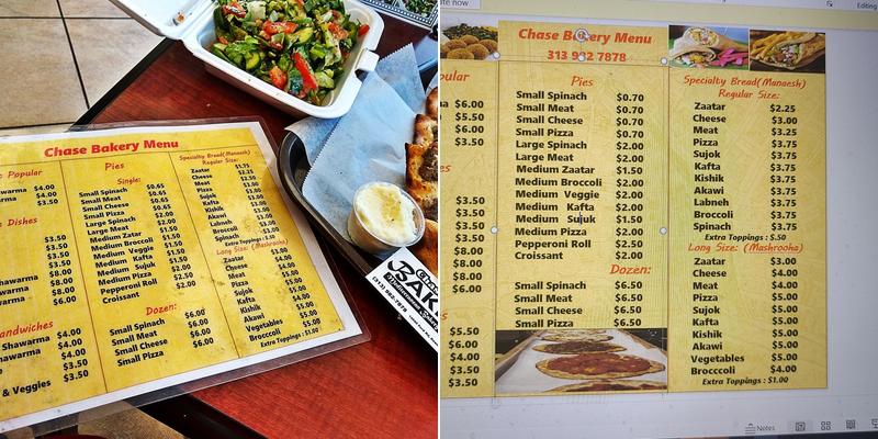 Golden Bakery Chase Menu