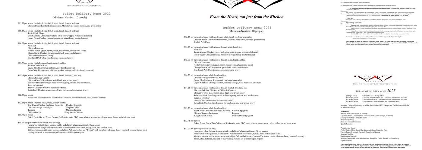 A Tasters Choice Catering Menu