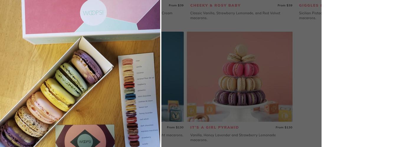 Woops! Macarons & Gifts (CambridgeSide Place) Menu