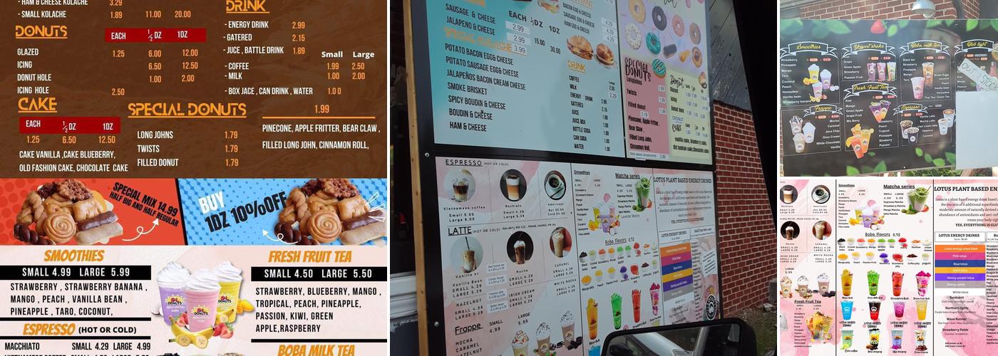 S&L Donuts Menu