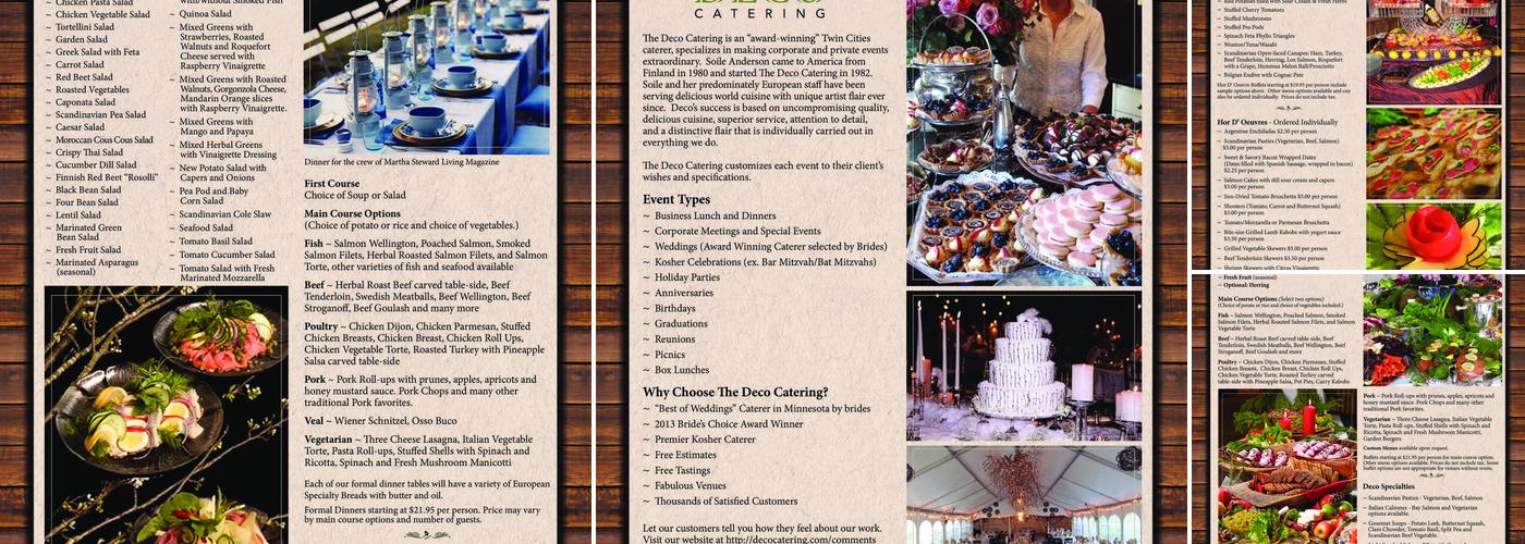 The Deco Catering Menu