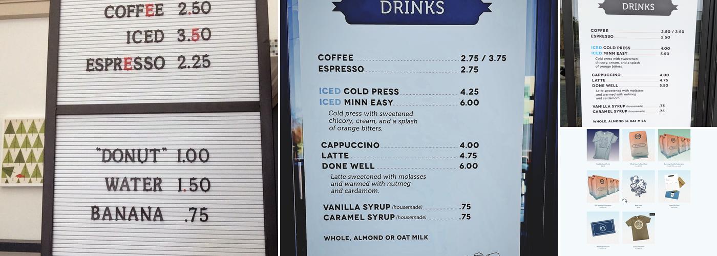 Roundtable Coffee Works Menu