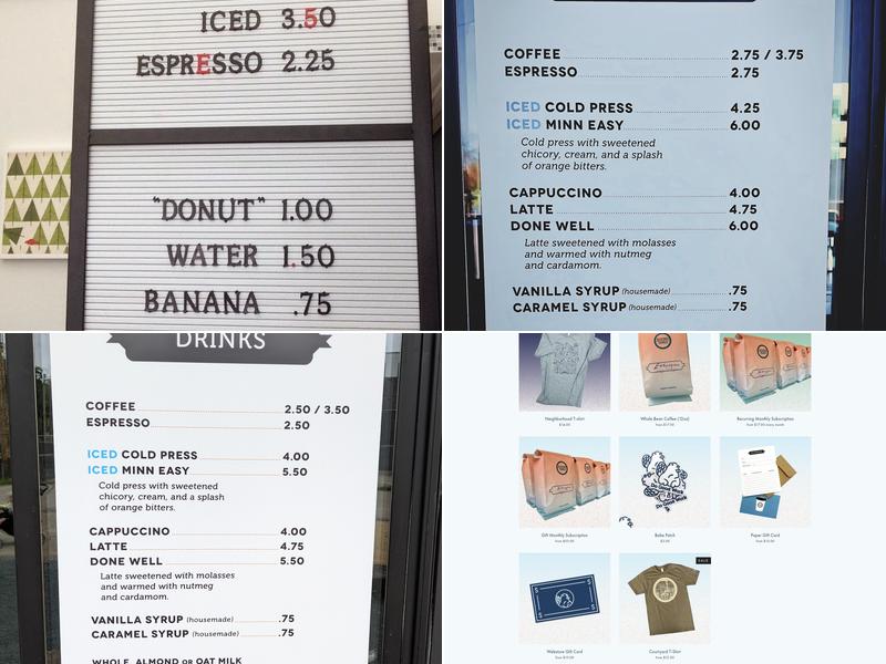 Roundtable Coffee Works Menu