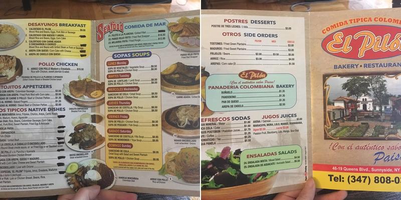 El Pilon Bakery Menu